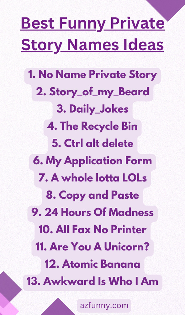 Best Funny Private Story Names Ideas for 2023